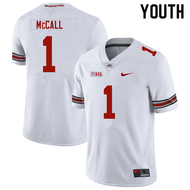 Youth #1 Demario McCall Ohio State Buckeyes College Football Jerseys Sale-White